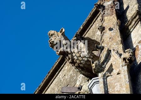 A gargoyle on St. Mary`s Church, Adderbury, Oxfordshire, England, UK Stock Photo